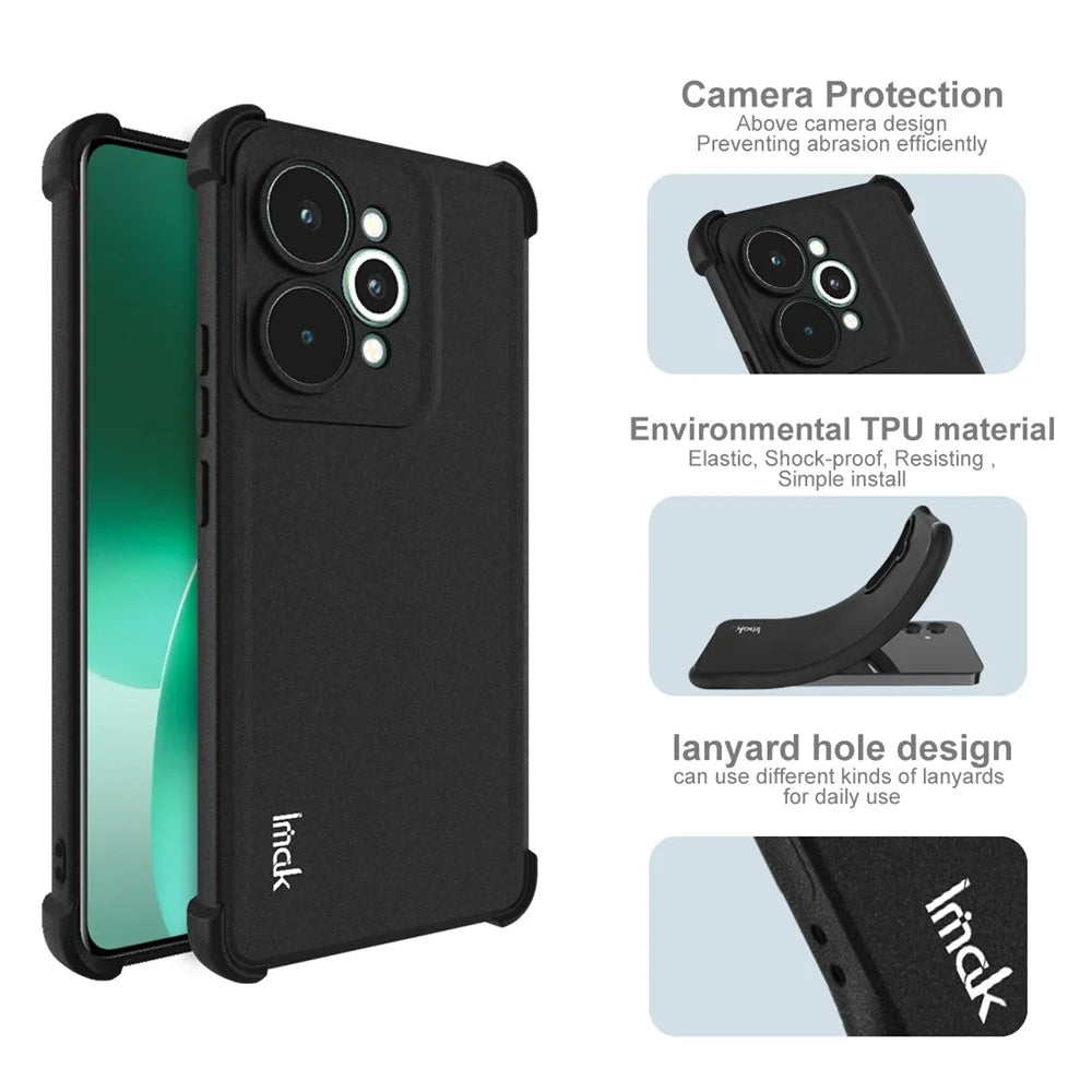 IMAK For Realme 15 Pro 5G Case TPU Phone Cover Airbag Shockproof Protection - Matte Black - 5