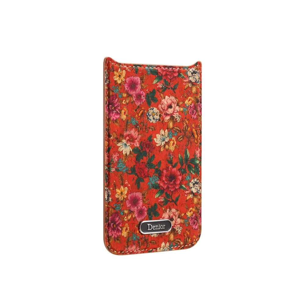 DENIOR A24 For iPhone 17 Pro Max Case Compatible with MagSafe Flower Leather PC TPU Phone Cover with Detachable Back Panel - Peony Red - 7