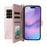 For iPhone Air Case with Shoulder  /  Wrist Strap Leather Phone Cover Stand Wallet - Pink - 2