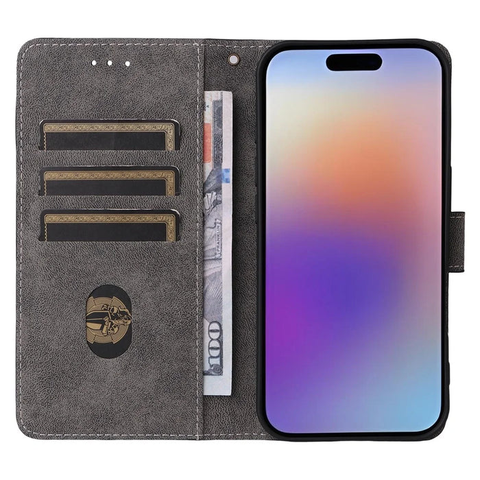 For iPhone 17 Case Wallet RFID Blocking PU Leather Phone Cover Stand with Strap - Black - 2