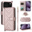 For iPhone 18 Pro / 17 Pro Case with Shoulder  /  Wrist Strap Leather Phone Cover Stand Wallet - Pink - 1