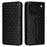 For iPhone 18 Pro / 17 Pro Case Wallet Rhombus Imprinted Leather Phone Cover - Black - 1