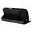 For iPhone 18 Pro / 17 Pro Case Wallet Rhombus Imprinted Leather Phone Cover - Black - 5