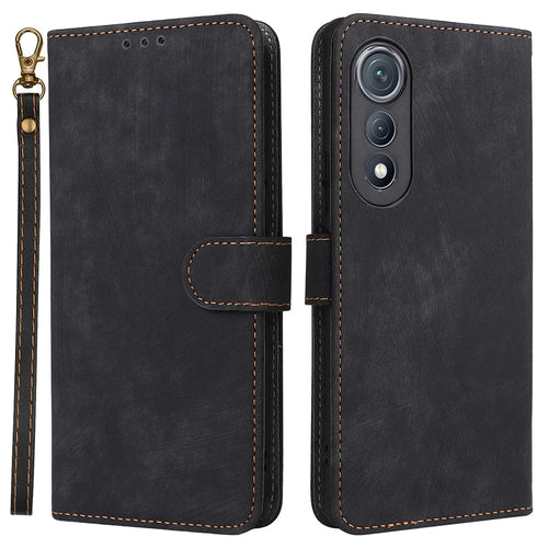 For TECNO Pova Curve 5G LJ8k Case Wallet RFID Blocking PU Leather Phone Cover Stand with Strap - Black - 1