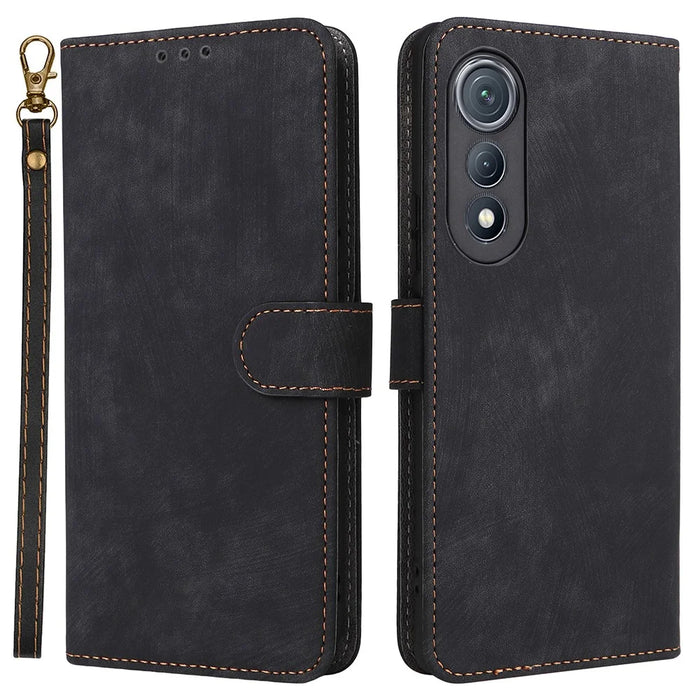 For TECNO Pova Curve 5G LJ8k Case Wallet RFID Blocking PU Leather Phone Cover Stand with Strap - Black - 1