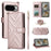 For Google Pixel 10 Pro XL Case with Shoulder  /  Wrist Strap Leather Phone Cover Stand Wallet - Pink - 1