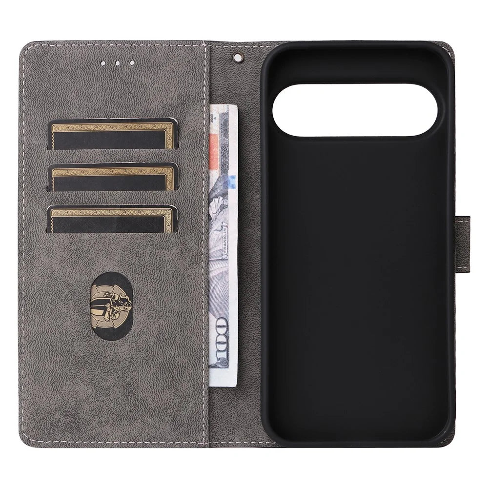 For Google Pixel 10 Pro XL Case Wallet RFID Blocking PU Leather Phone Cover Stand with Strap - Black - 3