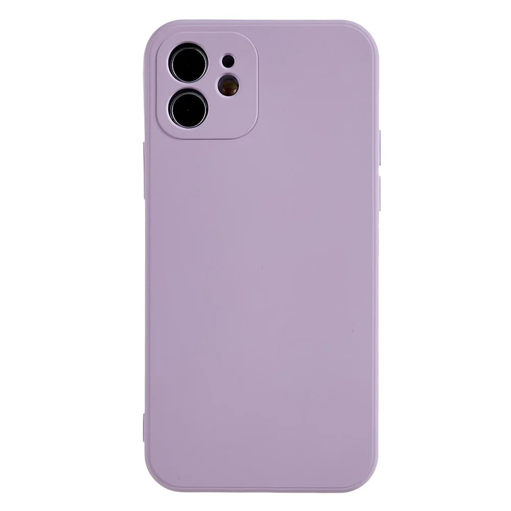 AMORUS For iPhone 12 Case Precise Cutouts TPU Fiber Lining Shockproof Phone Cover - Purple - 1