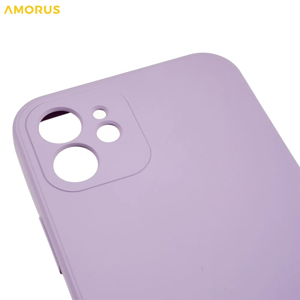 AMORUS For iPhone 12 Case Precise Cutouts TPU Fiber Lining Shockproof Phone Cover - Purple - 5