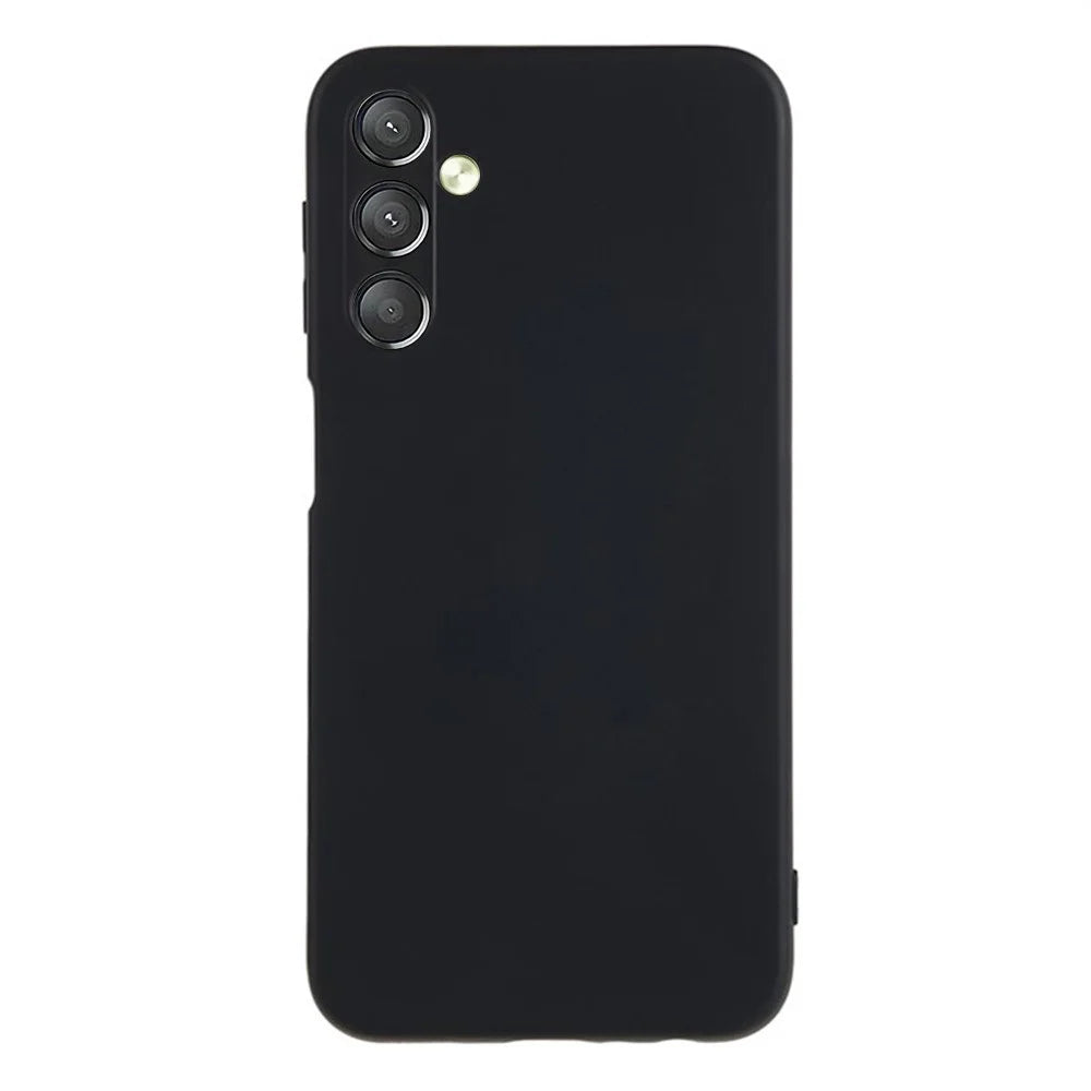 AMORUS For Samsung Galaxy A24 4G (162.1mm) Case Precise Cutouts TPU Fiber Lining Shockproof Phone Cover - Black - 1