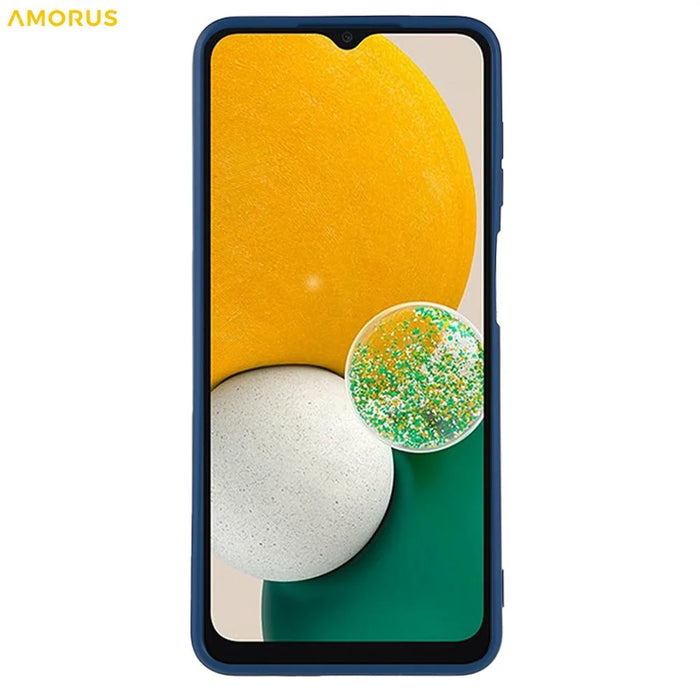 AMORUS For Samsung Galaxy A13 5G Case Precise Cutouts TPU Fiber Lining Shockproof Phone Cover - Sapphire - 2