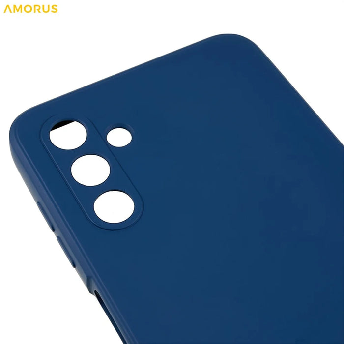 AMORUS For Samsung Galaxy A13 5G Case Precise Cutouts TPU Fiber Lining Shockproof Phone Cover - Sapphire - 6