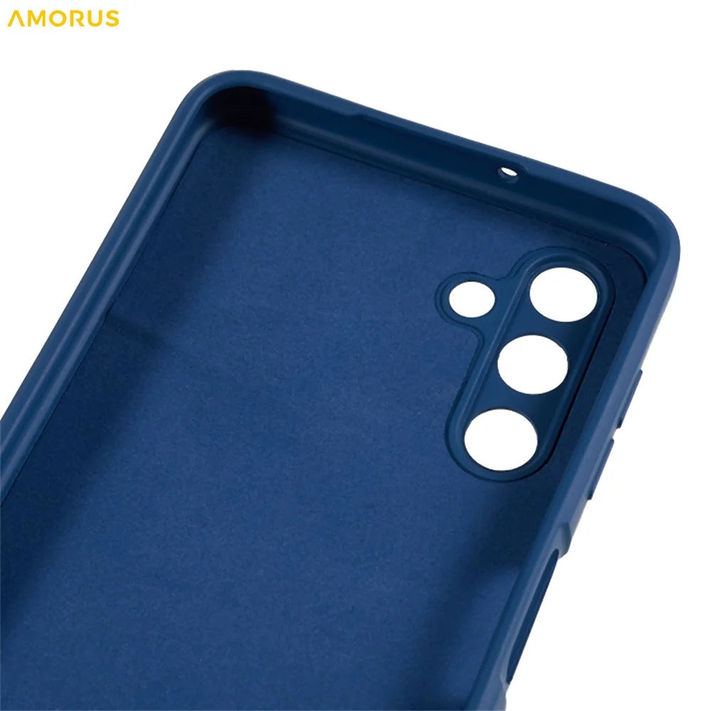 AMORUS For Samsung Galaxy A13 5G Case Precise Cutouts TPU Fiber Lining Shockproof Phone Cover - Sapphire - 7