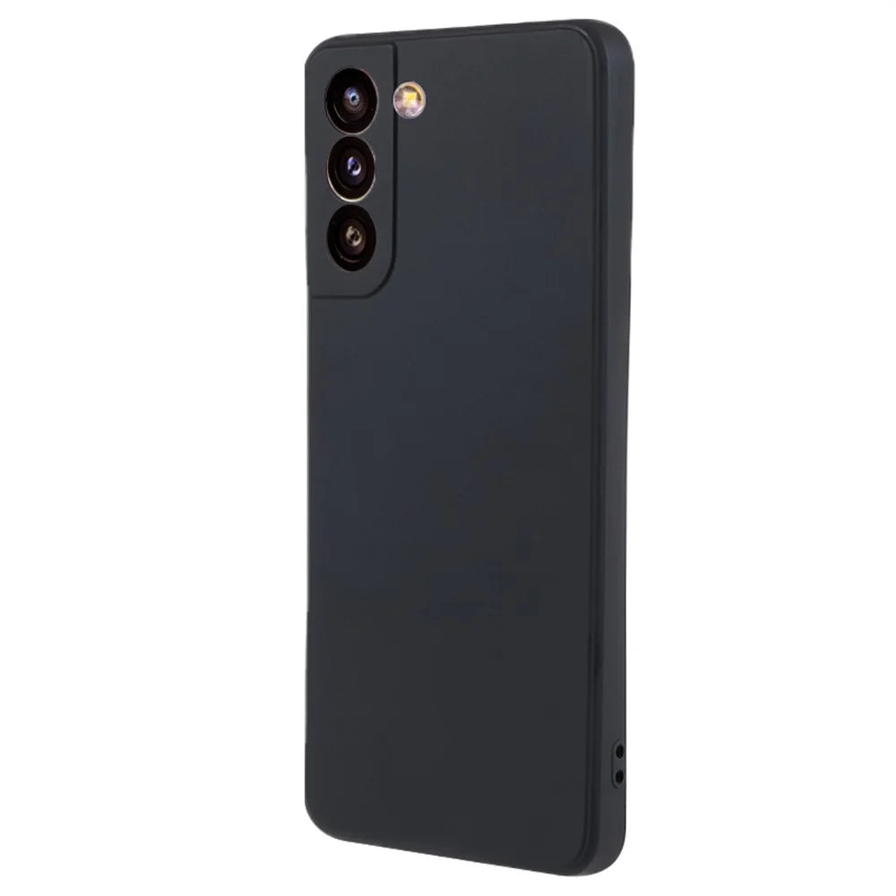 AMORUS For Samsung Galaxy S21+ 5G Case Precise Cutouts TPU Fiber Lining Shockproof Phone Cover - Black - 1