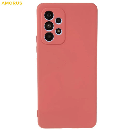 AMORUS For Samsung Galaxy A33 5G Case Precise Cutouts TPU Fiber Lining Shockproof Phone Cover - Hawthorn Red - 2