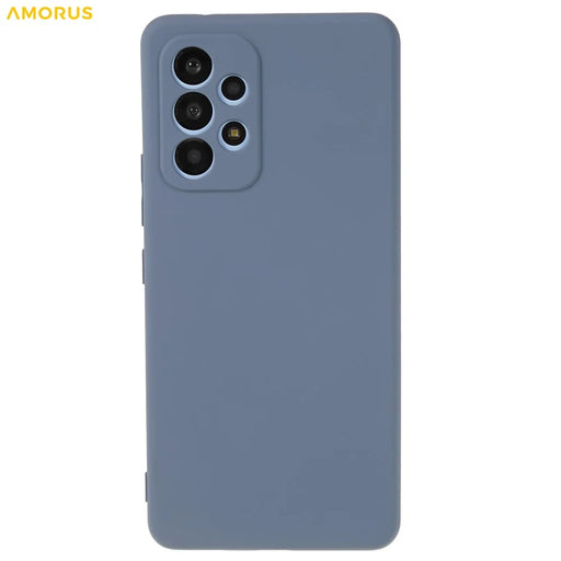 AMORUS For Samsung Galaxy A53 5G Case Precise Cutouts TPU Fiber Lining Shockproof Phone Cover - Lavender Grey - 2