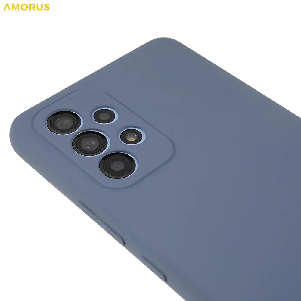 AMORUS For Samsung Galaxy A53 5G Case Precise Cutouts TPU Fiber Lining Shockproof Phone Cover - Lavender Grey - 4