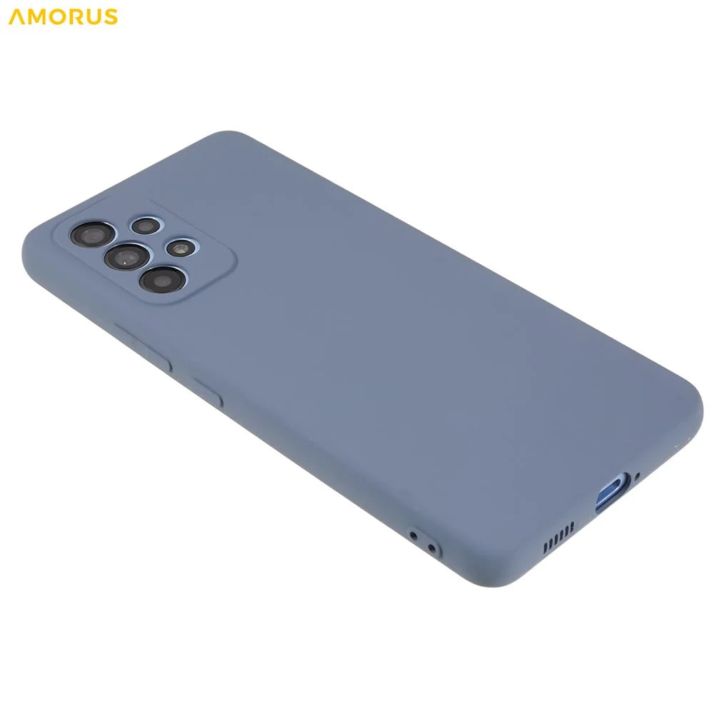 AMORUS For Samsung Galaxy A53 5G Case Precise Cutouts TPU Fiber Lining Shockproof Phone Cover - Lavender Grey - 5