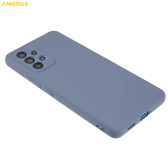 AMORUS For Samsung Galaxy A53 5G Case Precise Cutouts TPU Fiber Lining Shockproof Phone Cover - Lavender Grey - 5