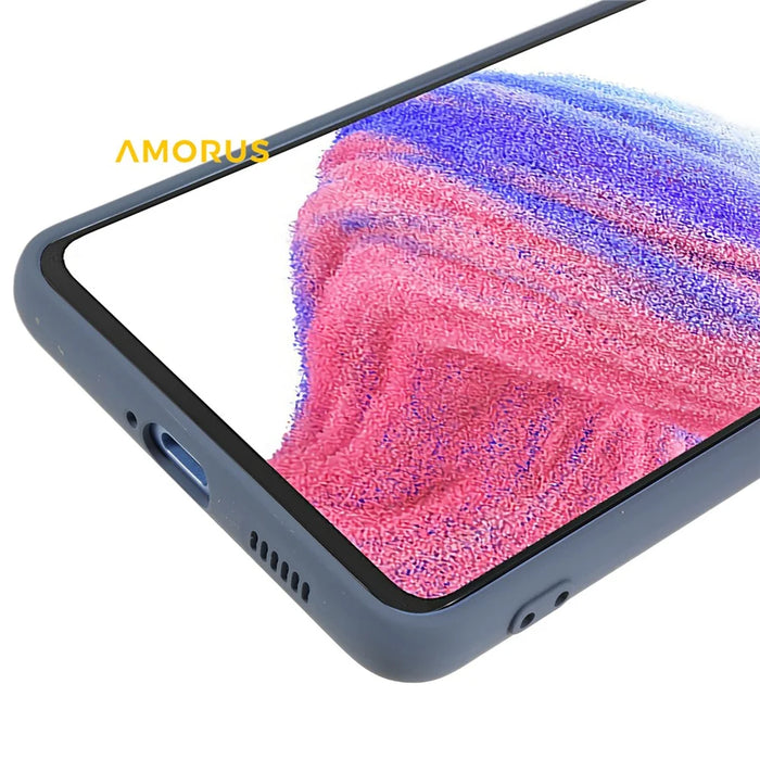 AMORUS For Samsung Galaxy A53 5G Case Precise Cutouts TPU Fiber Lining Shockproof Phone Cover - Lavender Grey - 7