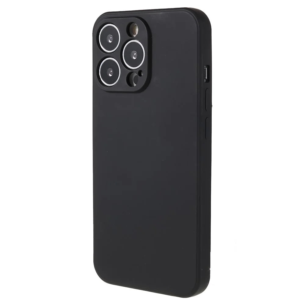 AMORUS For iPhone 13 Pro Case Precise Cutouts TPU Fiber Lining Shockproof Phone Cover - Black - 1