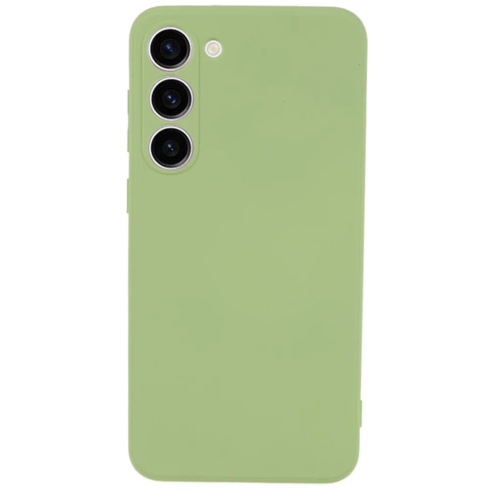 AMORUS For Samsung Galaxy S23 Case Precise Cutouts TPU Fiber Lining Shockproof Phone Cover - Matcha Green - 1