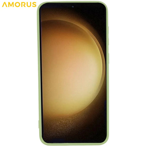 AMORUS For Samsung Galaxy S23 Case Precise Cutouts TPU Fiber Lining Shockproof Phone Cover - Matcha Green - 2