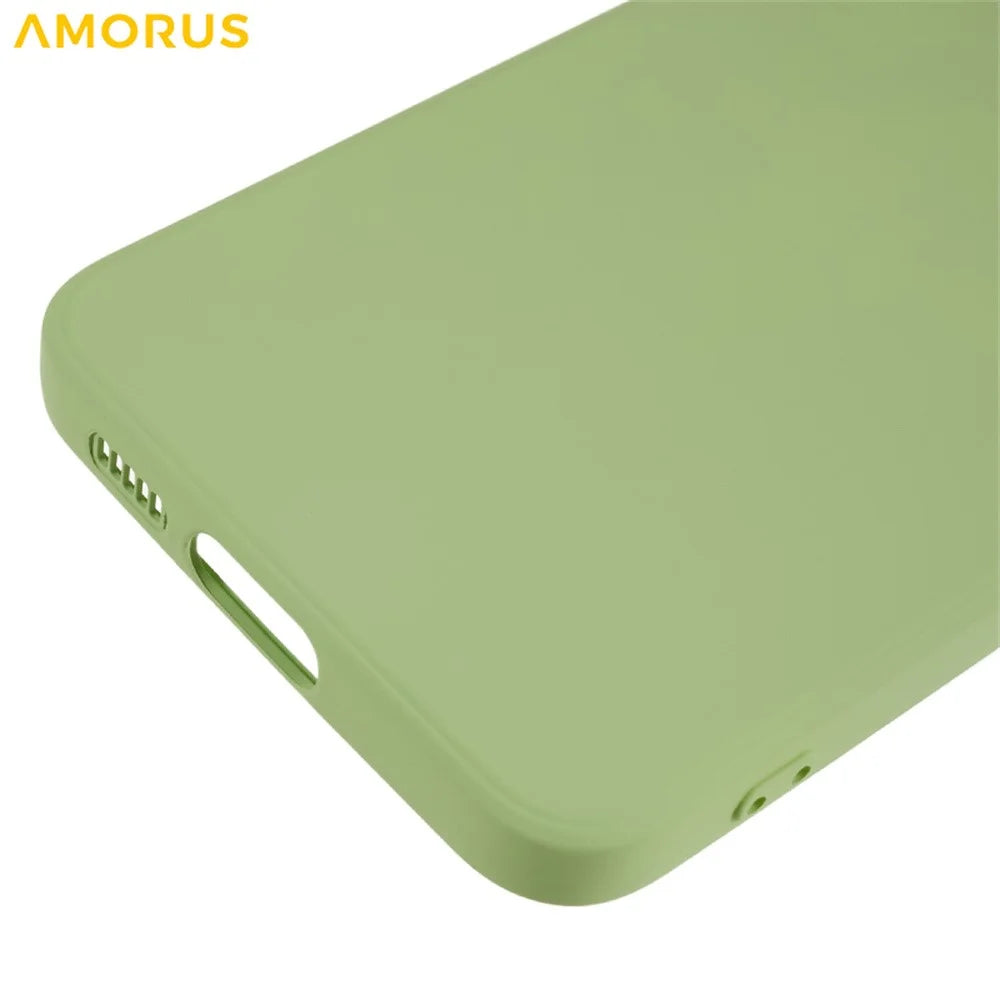 AMORUS For Samsung Galaxy S23 Case Precise Cutouts TPU Fiber Lining Shockproof Phone Cover - Matcha Green - 7