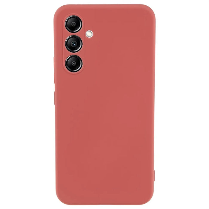 AMORUS For Samsung Galaxy A14 5G / 4G Case Precise Cutouts TPU Fiber Lining Shockproof Phone Cover - Hawthorn Red - 1