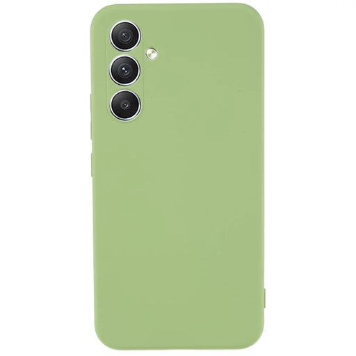 AMORUS For Samsung Galaxy A34 5G Case Precise Cutouts TPU Fiber Lining Shockproof Phone Cover - Matcha Green - 1