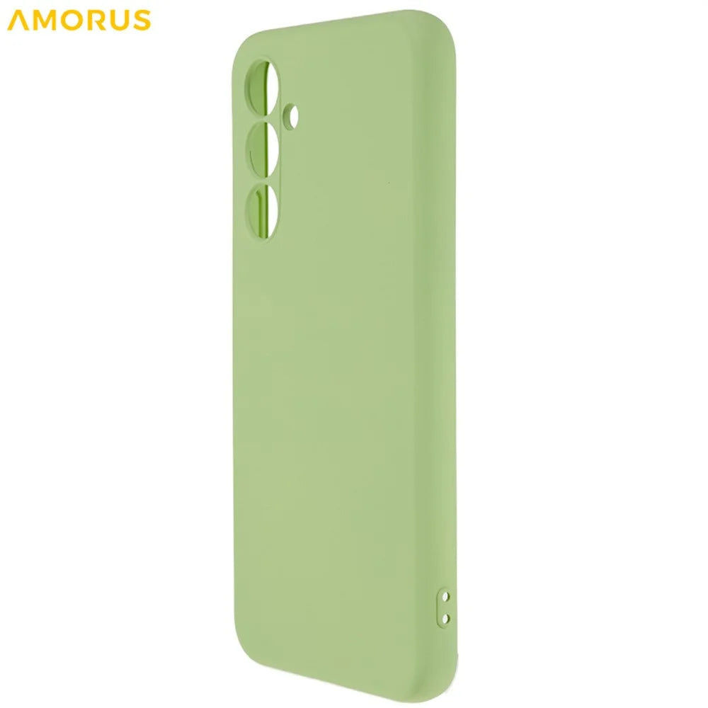 AMORUS For Samsung Galaxy A54 5G Case Precise Cutouts TPU Fiber Lining Shockproof Phone Cover - Matcha Green - 3