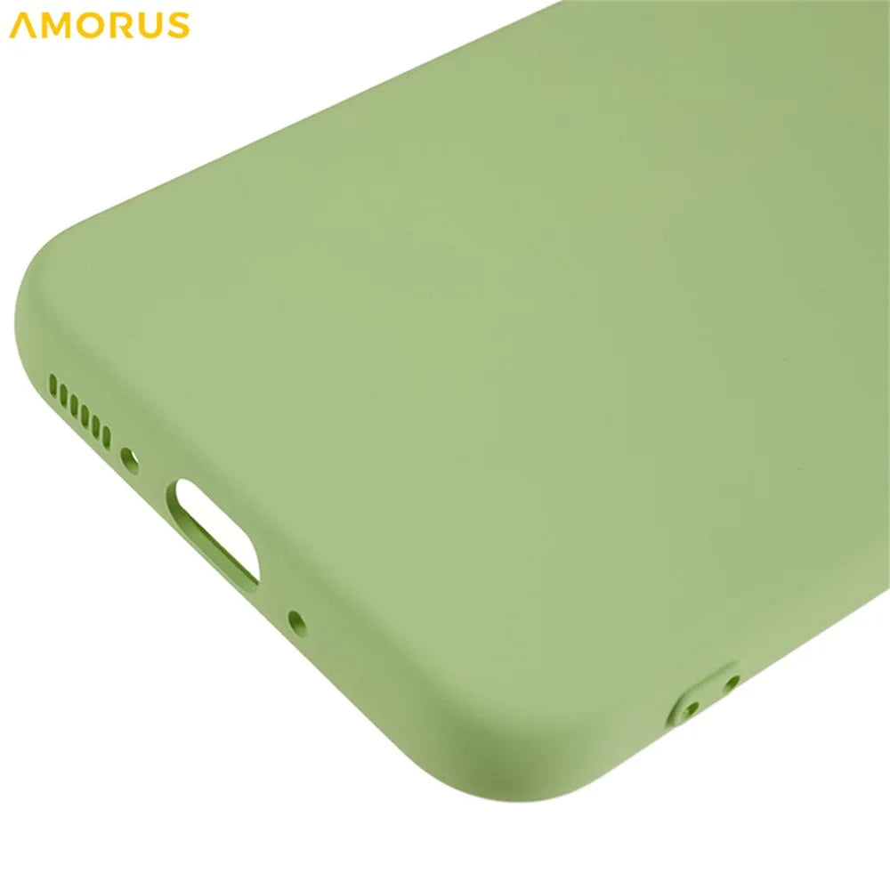 AMORUS For Samsung Galaxy A54 5G Case Precise Cutouts TPU Fiber Lining Shockproof Phone Cover - Matcha Green - 6