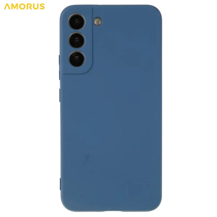 AMORUS For Samsung Galaxy S22+ 5G Case Precise Cutouts TPU Fiber Lining Shockproof Phone Cover - Sapphire - 3