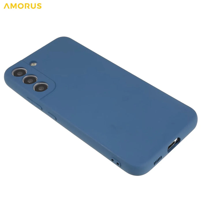 AMORUS For Samsung Galaxy S22+ 5G Case Precise Cutouts TPU Fiber Lining Shockproof Phone Cover - Sapphire - 4