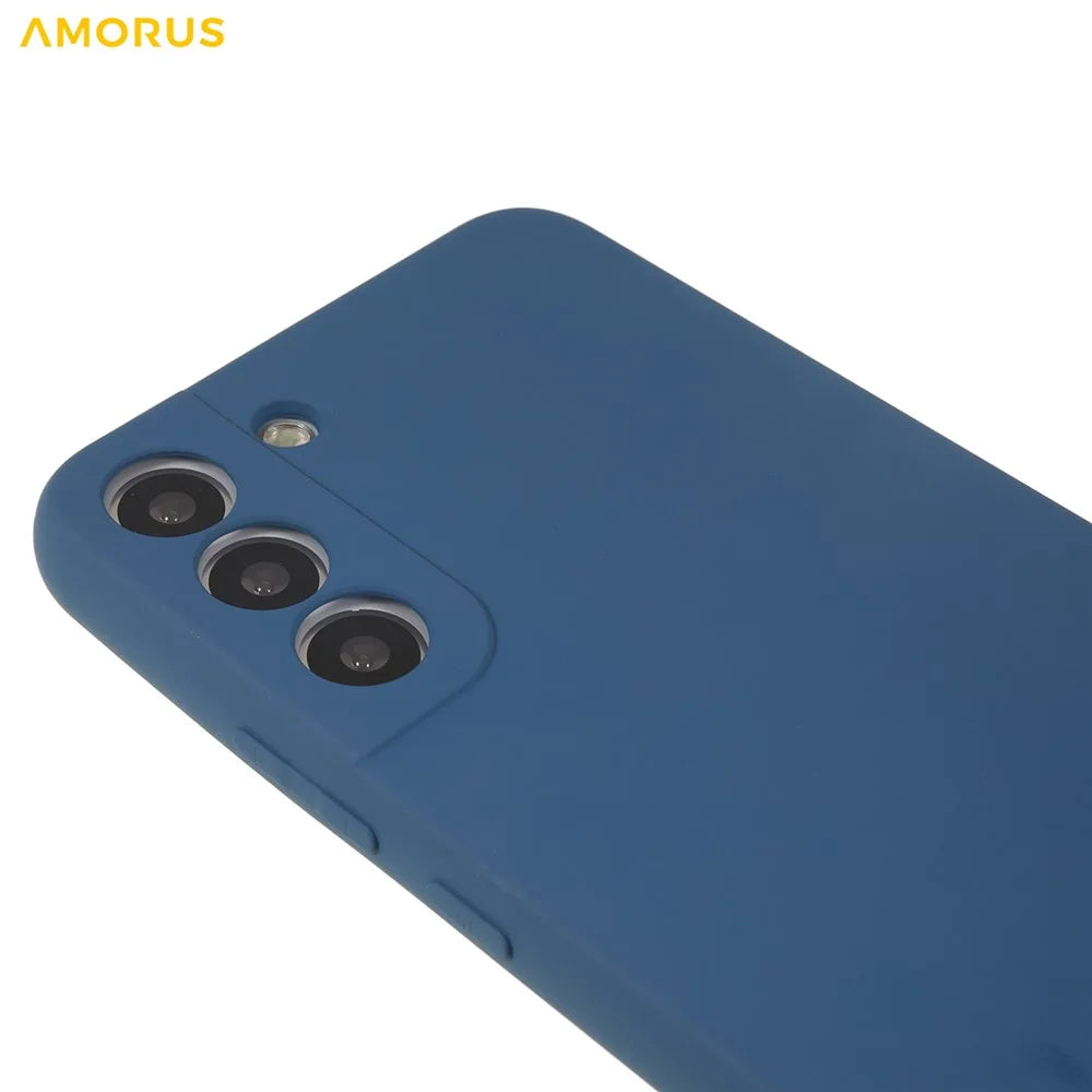 AMORUS For Samsung Galaxy S22+ 5G Case Precise Cutouts TPU Fiber Lining Shockproof Phone Cover - Sapphire - 5