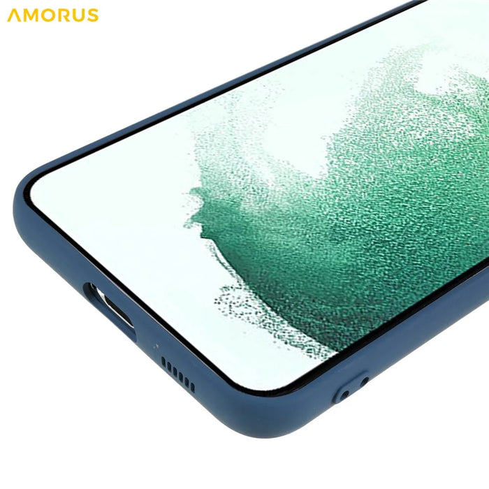 AMORUS For Samsung Galaxy S22+ 5G Case Precise Cutouts TPU Fiber Lining Shockproof Phone Cover - Sapphire - 7