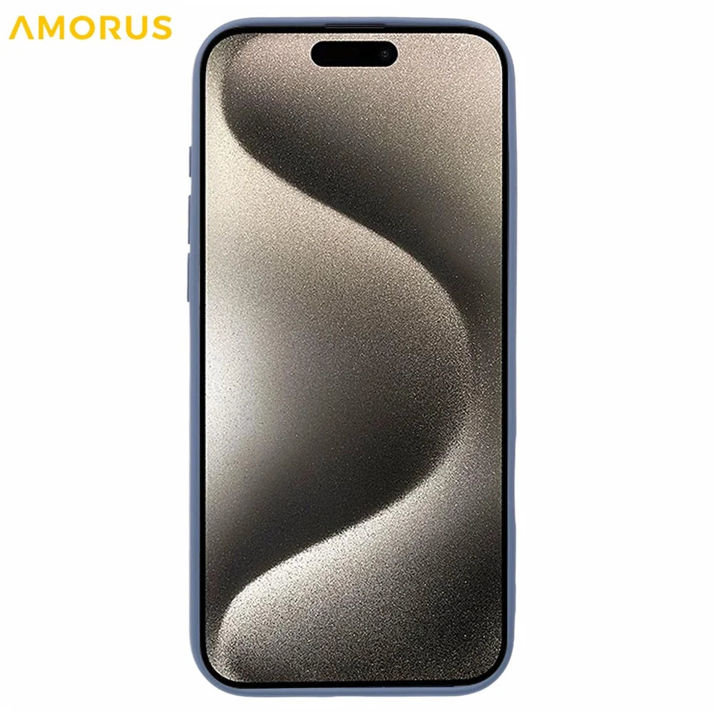 AMORUS For iPhone 16 Pro Max Case Precise Cutouts TPU Fiber Lining Shockproof Phone Cover - Lavender Grey - 2