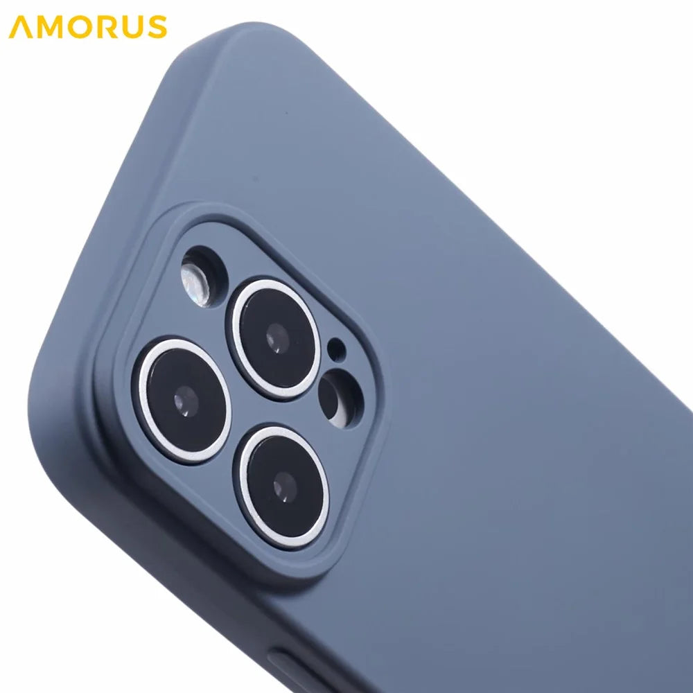 AMORUS For iPhone 16 Pro Max Case Precise Cutouts TPU Fiber Lining Shockproof Phone Cover - Lavender Grey - 6