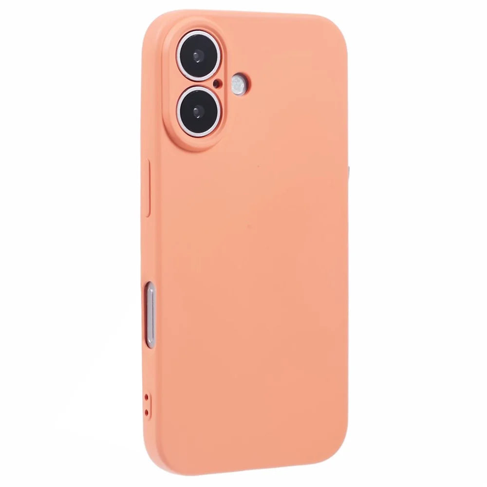 AMORUS For iPhone 16 Plus Case Precise Cutouts TPU Fiber Lining Shockproof Phone Cover - Orange - 1