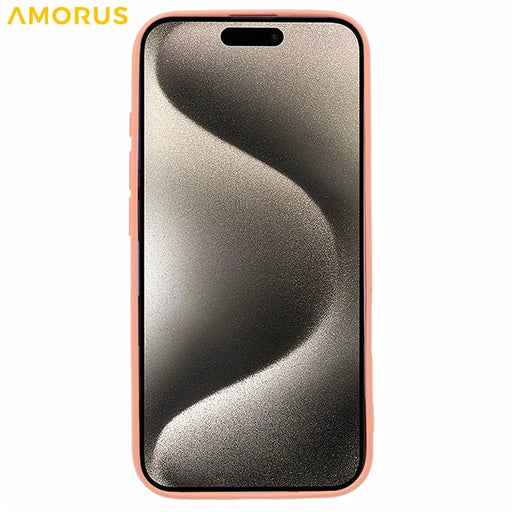 AMORUS For iPhone 16 Plus Case Precise Cutouts TPU Fiber Lining Shockproof Phone Cover - Orange - 2