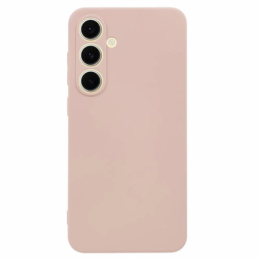 AMORUS For Samsung Galaxy S24 FE Case Precise Cutouts TPU Fiber Lining Shockproof Phone Cover - Pink - 1