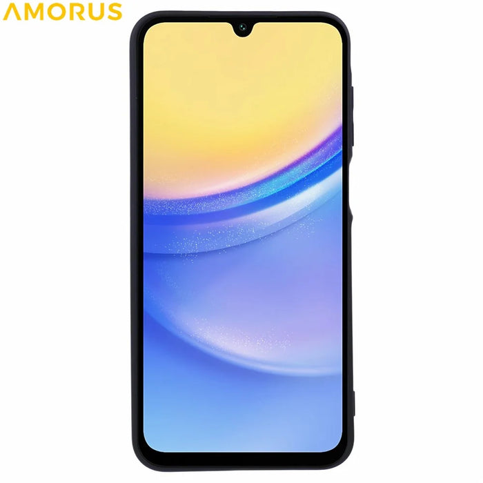 AMORUS For Samsung Galaxy A16 5G  /  4G Case Precise Cutouts TPU Fiber Lining Shockproof Phone Cover - Black - 2