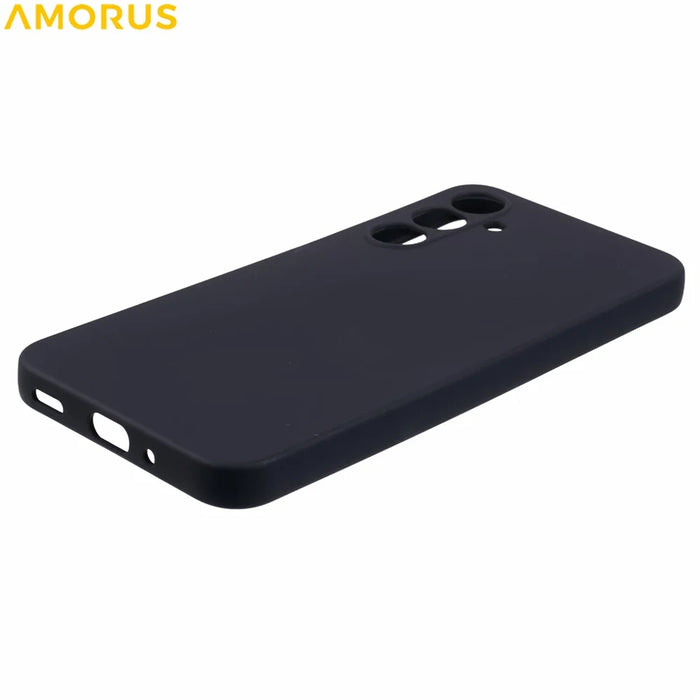 AMORUS For Samsung Galaxy A16 5G  /  4G Case Precise Cutouts TPU Fiber Lining Shockproof Phone Cover - Black - 5