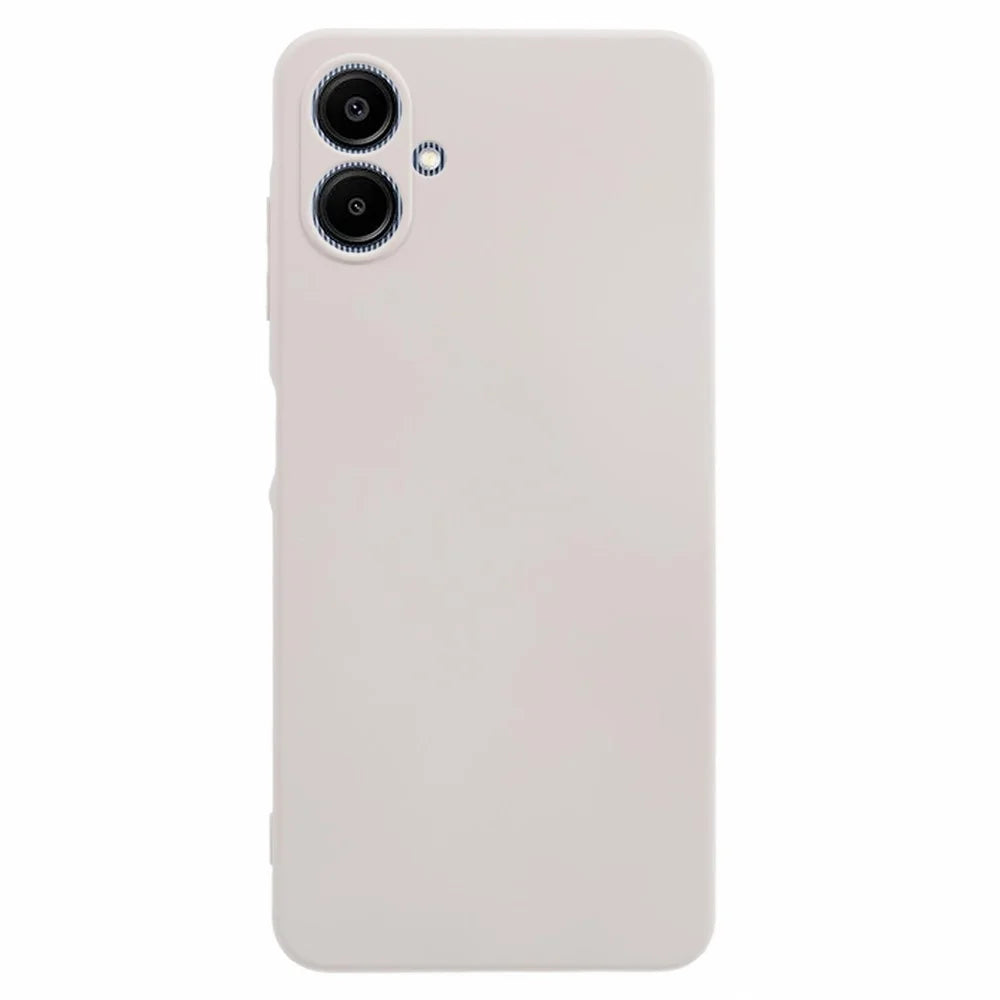 AMORUS For Samsung Galaxy A06 4G Case Precise Cutouts TPU Fiber Lining Shockproof Phone Cover - White - 1