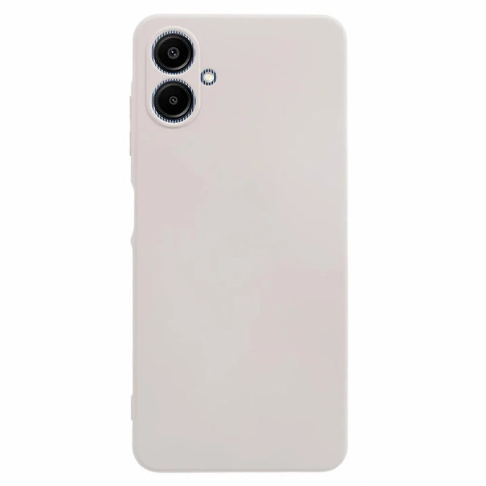 AMORUS For Samsung Galaxy A06 4G Case Precise Cutouts TPU Fiber Lining Shockproof Phone Cover - White - 1