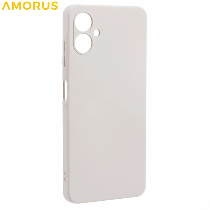 AMORUS For Samsung Galaxy A06 4G Case Precise Cutouts TPU Fiber Lining Shockproof Phone Cover - White - 3