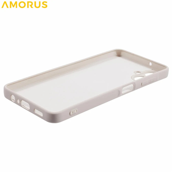 AMORUS For Samsung Galaxy A06 4G Case Precise Cutouts TPU Fiber Lining Shockproof Phone Cover - White - 4