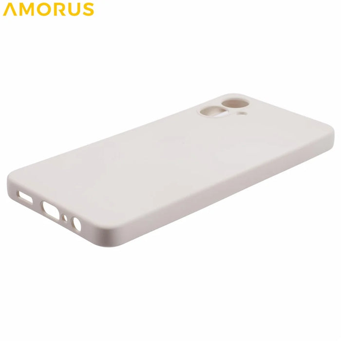 AMORUS For Samsung Galaxy A06 4G Case Precise Cutouts TPU Fiber Lining Shockproof Phone Cover - White - 5