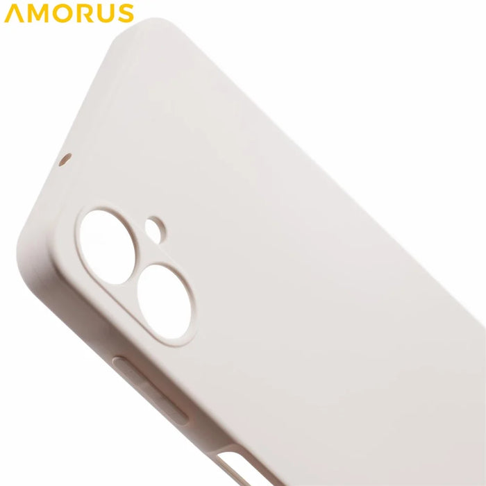 AMORUS For Samsung Galaxy A06 4G Case Precise Cutouts TPU Fiber Lining Shockproof Phone Cover - White - 6