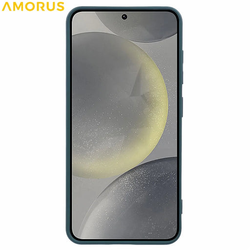 AMORUS For Samsung Galaxy S25 Case Precise Cutouts TPU Fiber Lining Shockproof Phone Cover - Army Green - 2